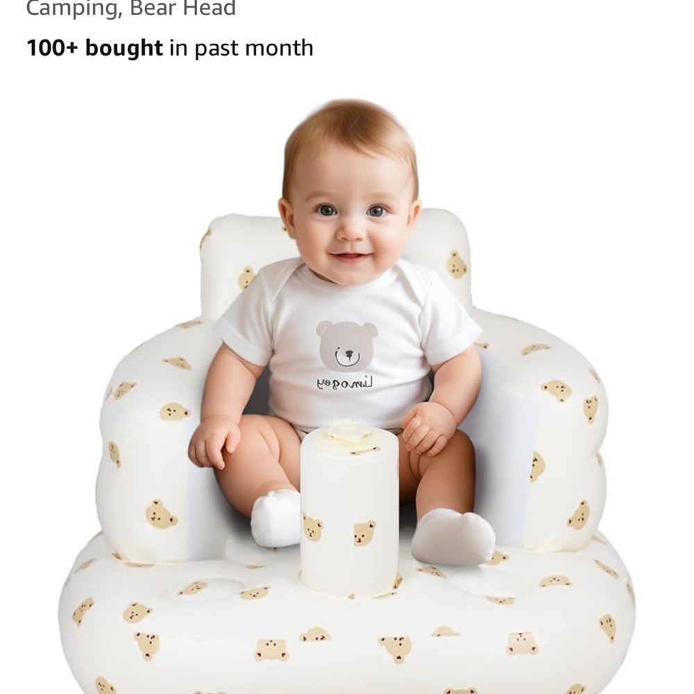 Cute Bear Print Baby Sofa
